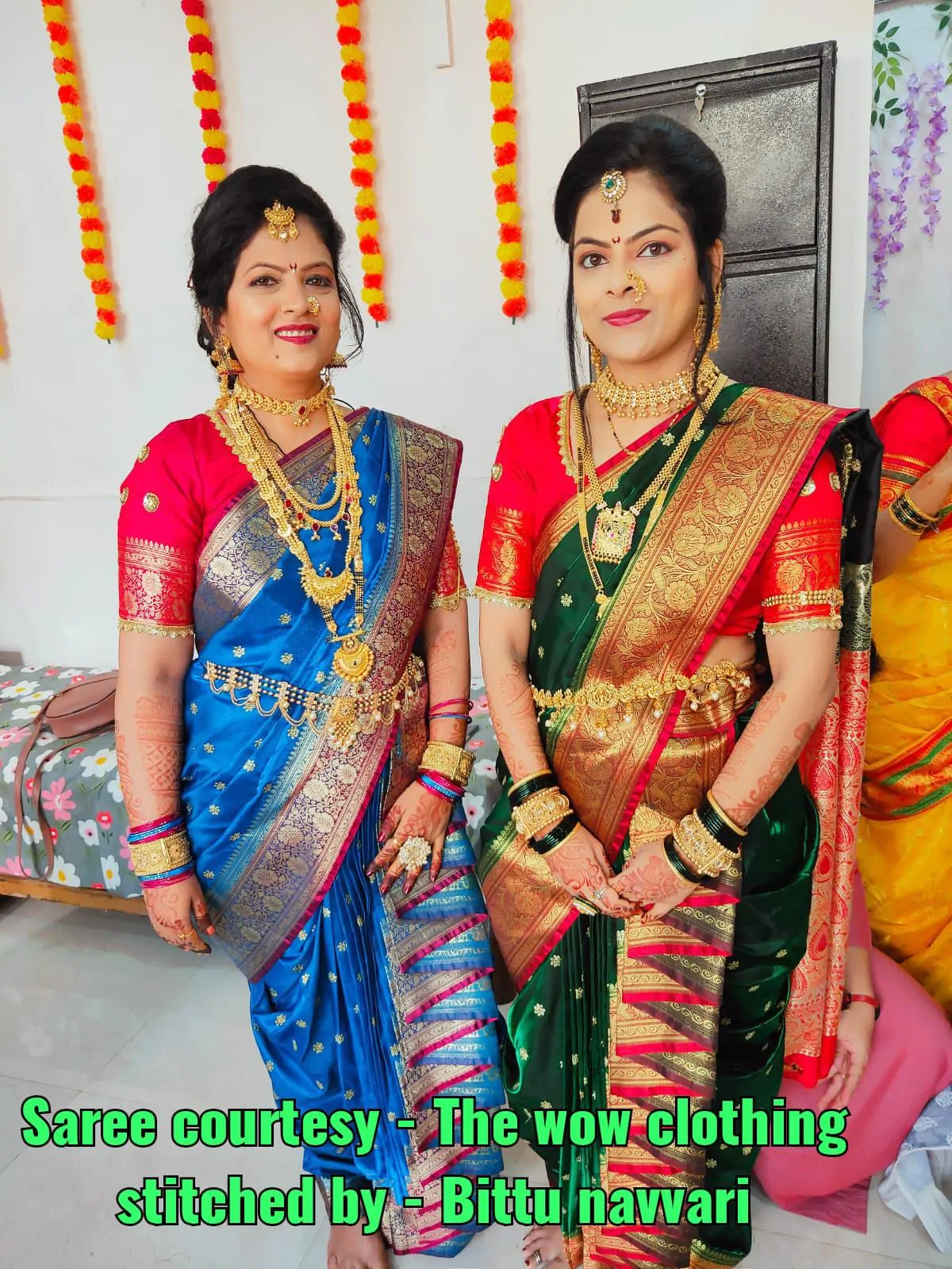 two womens in nauvari at wedding